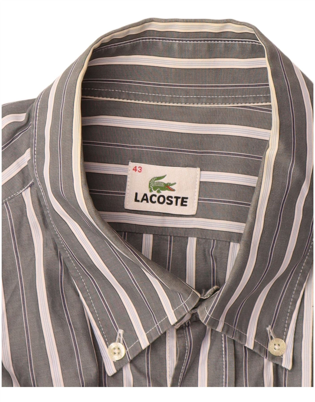 LACOSTE Herreskjorte str. 43 Stor gråstribet bomuld