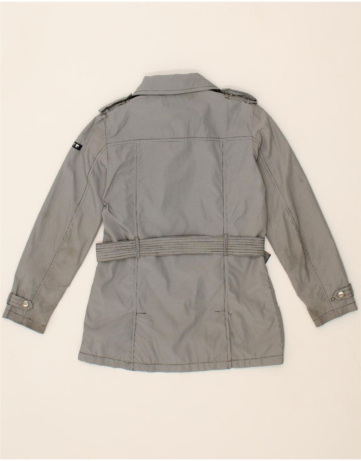 WOOLRICH Womens Military Jacket US 10 Large Grey Houndstooth Polyester Vintage Woolrich and Second-Hand Woolrich from Messina Hembry 