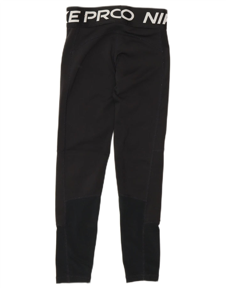 Nike piger Dri Fit grafiske leggings 8-9 år lille sort polyester