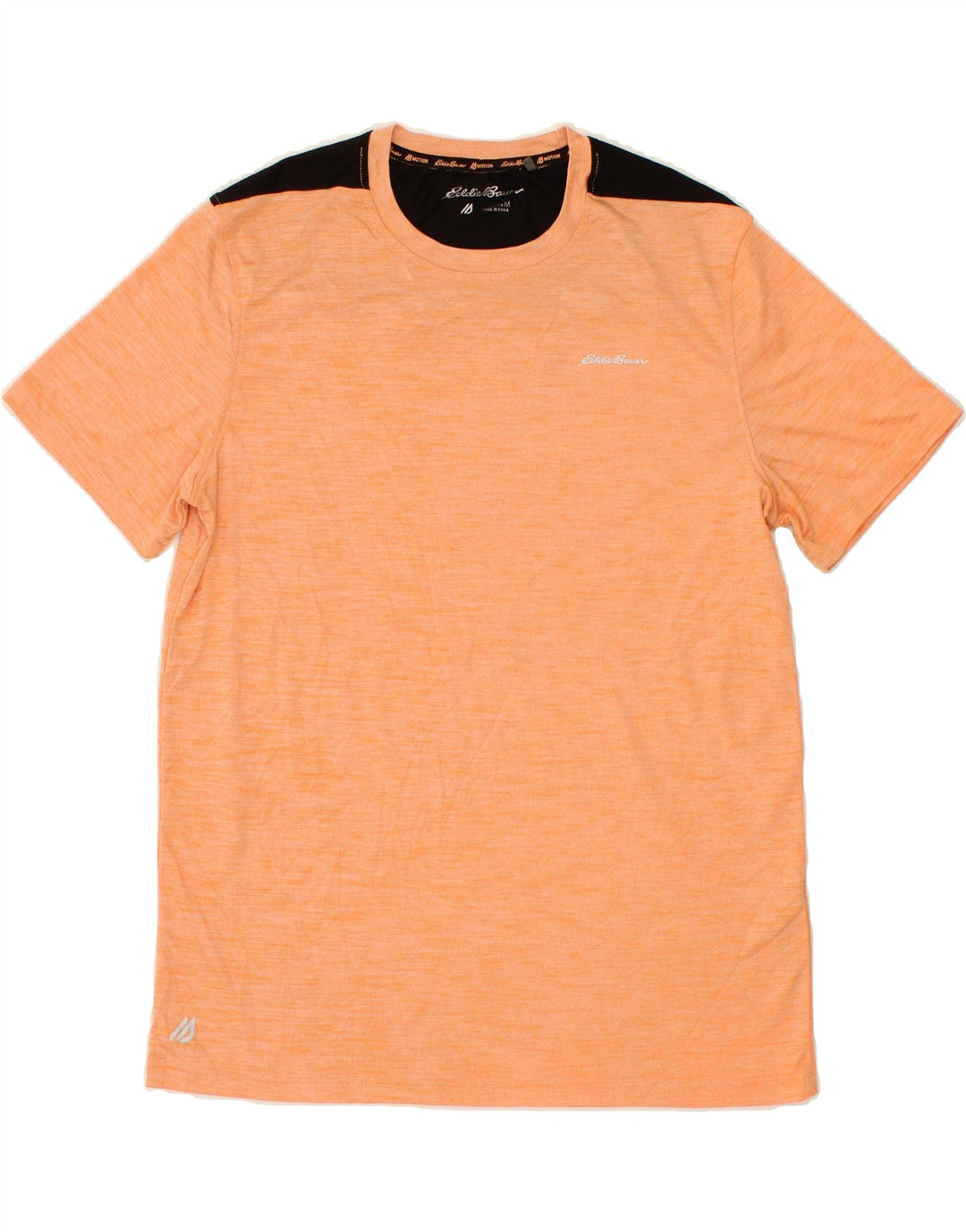 EDDIE BAUER Mens T-Shirt Top Medium Orange Colourblock Polyester Vintage Eddie Bauer and Second-Hand Eddie Bauer from Messina Hembry 