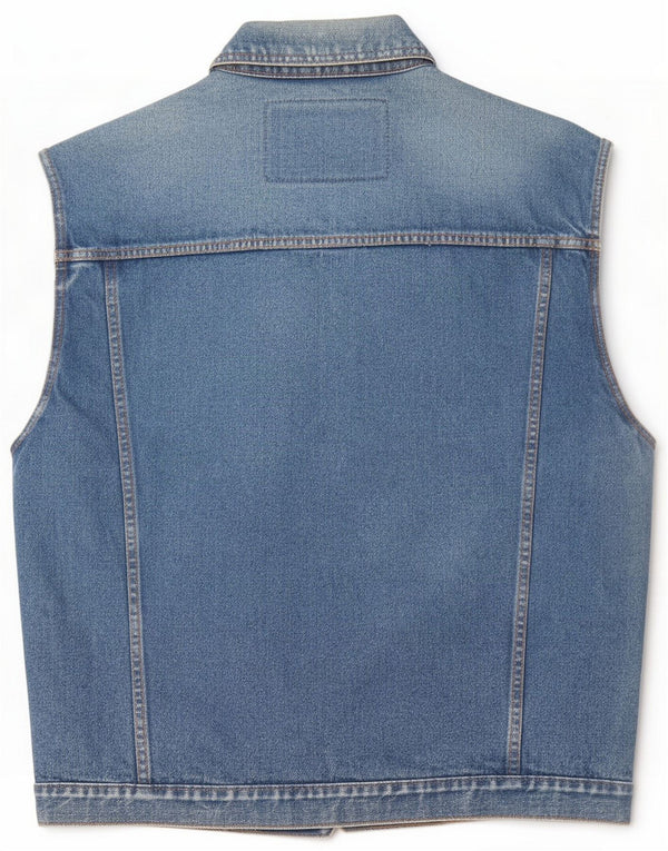 Vintage Herre Denim Gilet UK 40 Large Blue