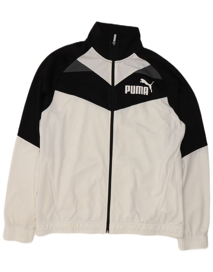 Puma Herre grafisk træningsdragt Topjakke XL Hvid Colourblock Polyester