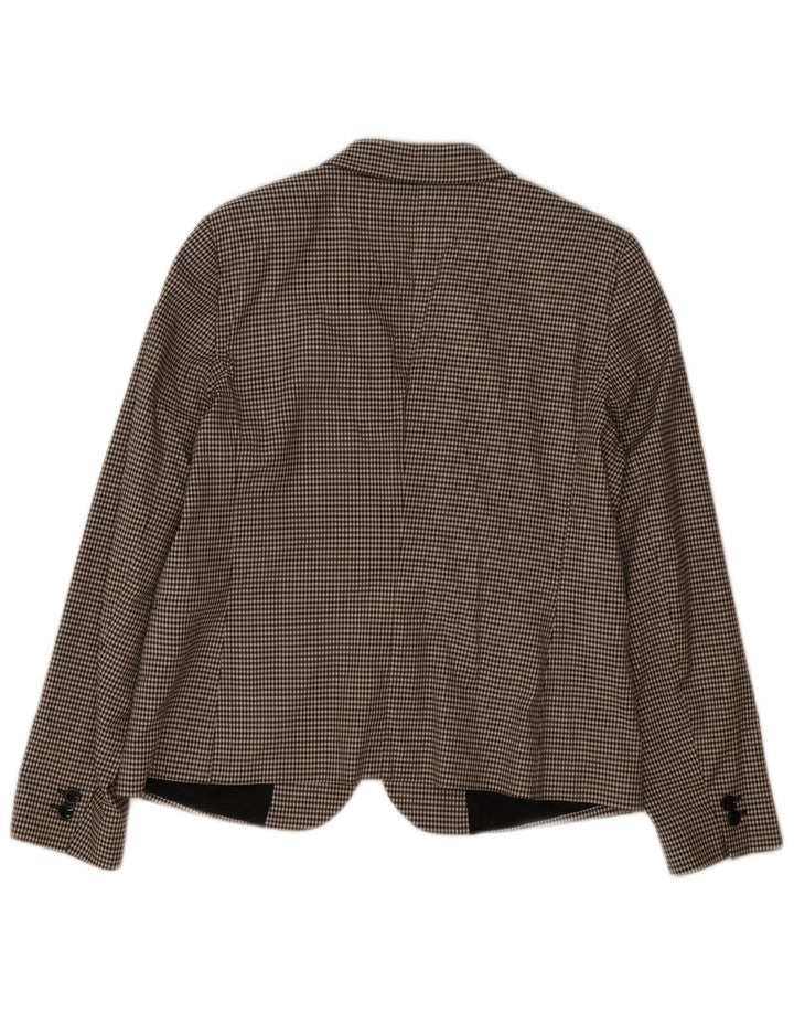 Massimo Dutti Dame 2-knaps blazerjakke EU 44 XL Sort Houndstooth