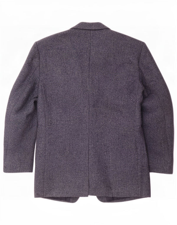 Harris Tweed Herre 3 Button Blazer Jacket UK 40 Large Navy Blue New Wool