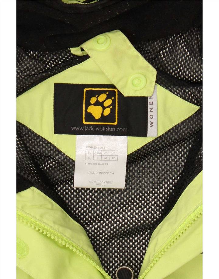 Jack Wolfskin Dame Regnjakke med hætte UK 12 Medium Green Colourblock