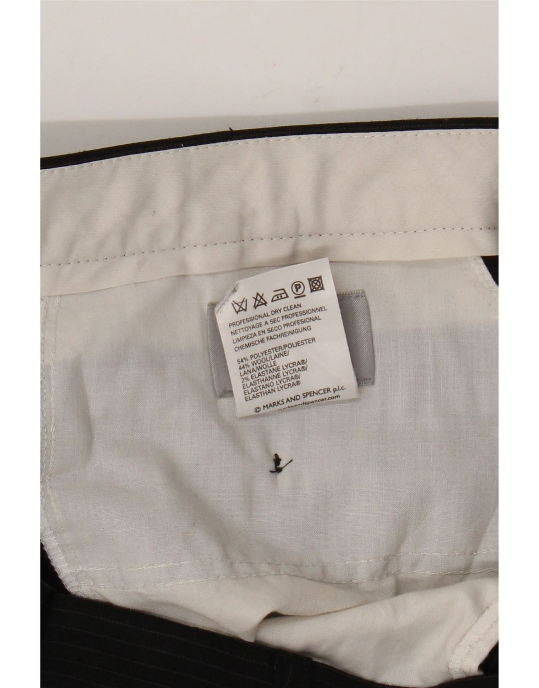 Marks & Spencer Herre Pegged Suit Bukser W36 L33 Sort nålestribet polyester