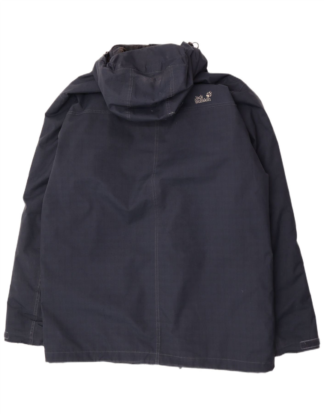 Jack Wolfskin Herre Hooded Windbreaker Coat UK 48 2XL Navy Blue Polyester