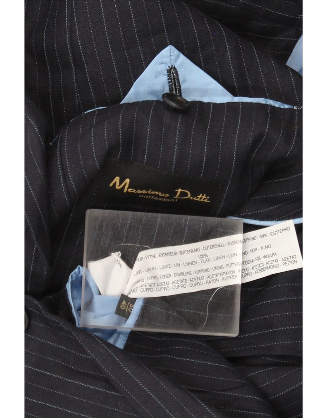 Massimo Dutti Herre 2-knaps blazerjakke str. 50 2XL Marineblå nålestribe
