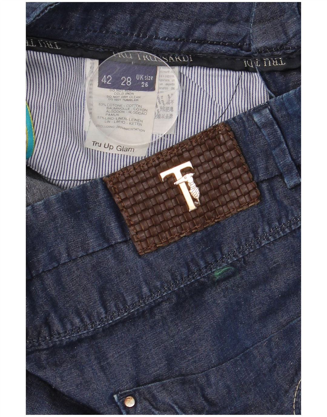 TRUSSARDI Kvinder Cropped Jeans W26 L24 Marineblå Bomuld