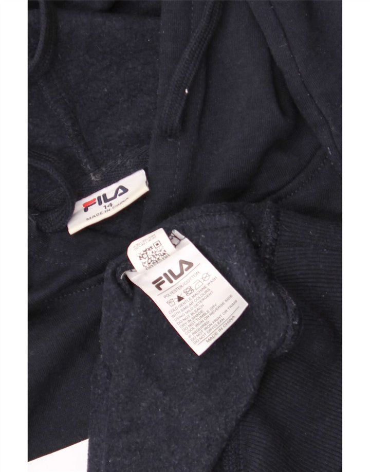Fila drenge grafisk hættetrøje 13-14 år marineblå polyester