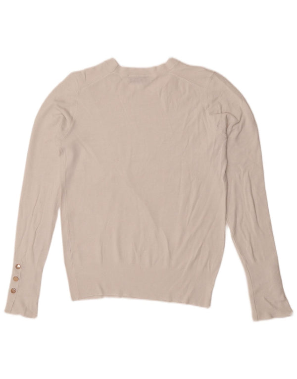 Zara Womens Crew Neck Jumper Sweater UK 12 Medium White