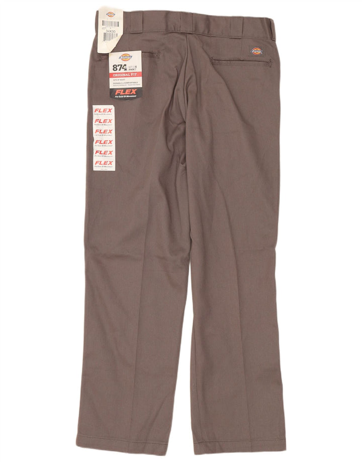 Dickies Herre Lige Original Fit Chino Bukser W34 L30 Grå Polyester