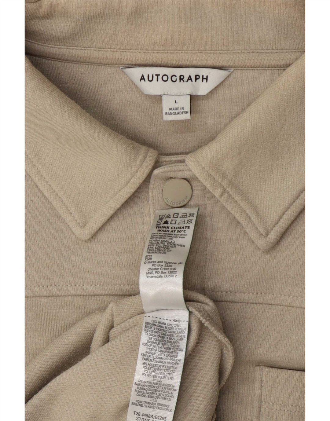 Marks & Spencer Herre Autograph Bomber Jacket UK 40 Large Beige Polyester