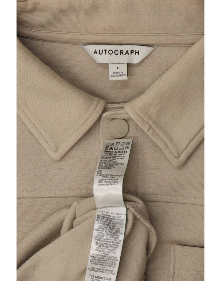 Marks & Spencer Herre Autograph Bomber Jacket UK 40 Large Beige Polyester