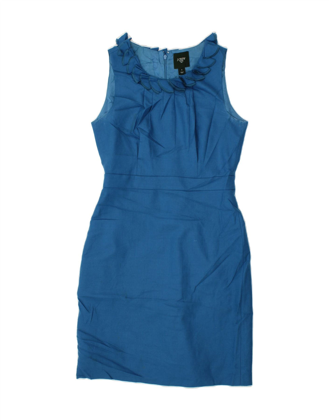 J. CREW Womens Sleeveless Sheath Dress US 6 Medium Blue Linen | Vintage J. Crew | Thrift | Second-Hand J. Crew | Used Clothing | Messina Hembry 