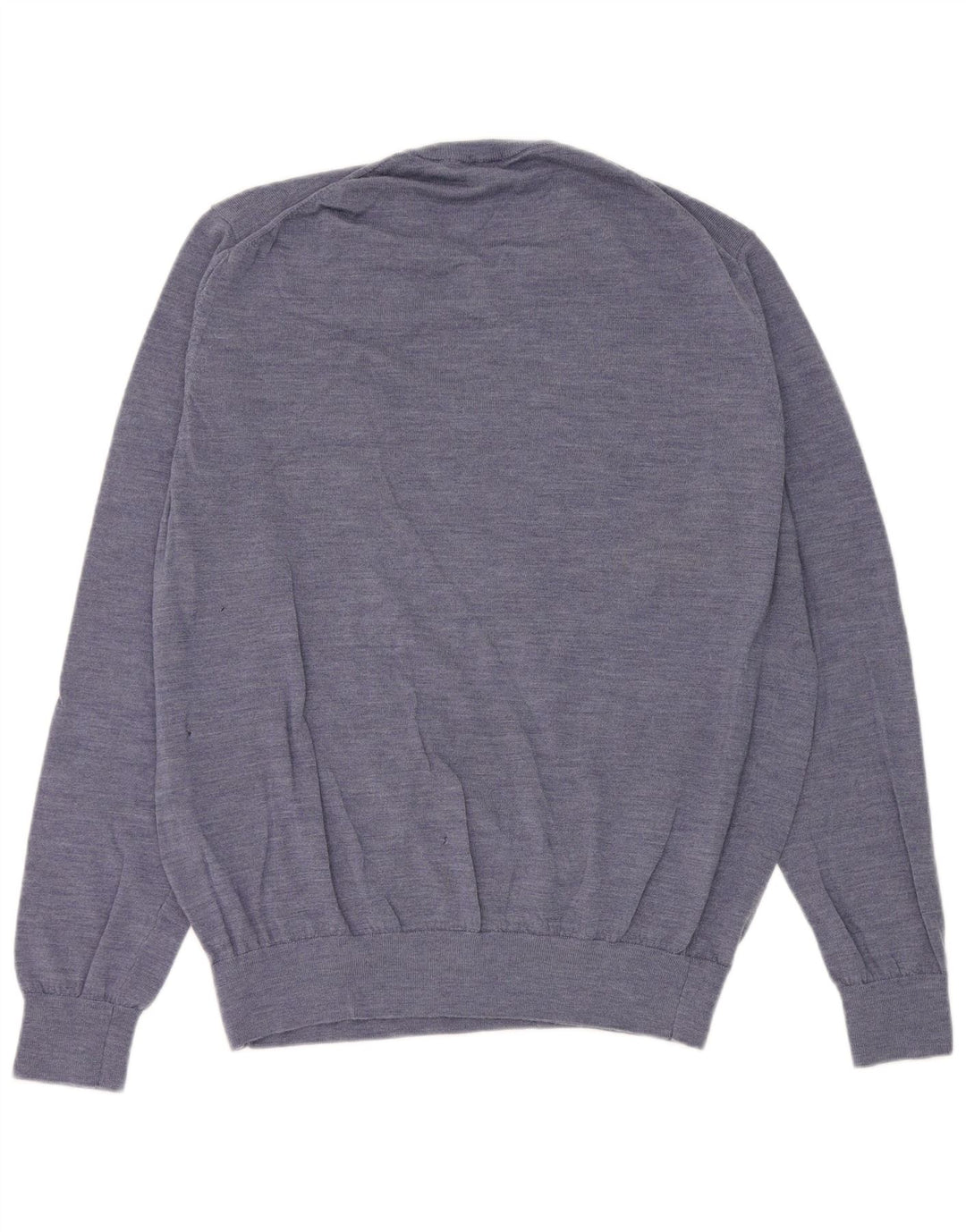 Celio Herre V-hals sweater XL Blå Flecked Merino Uld