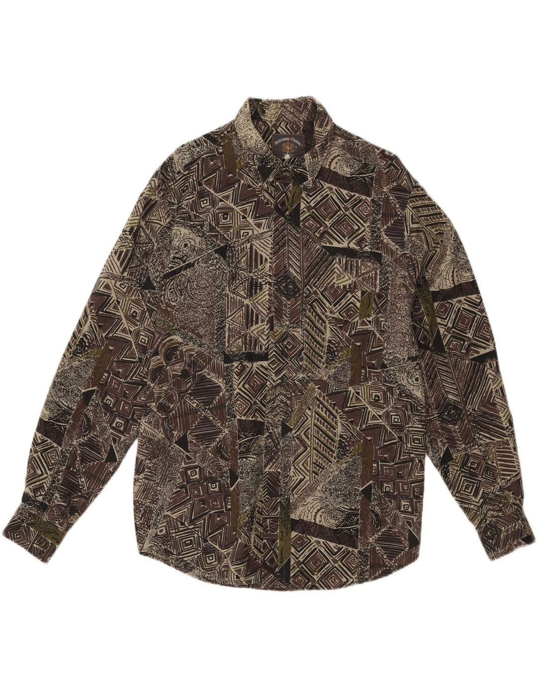 Azzurra skjorte med abstrakt mønster til mænd, stor grøn viskose