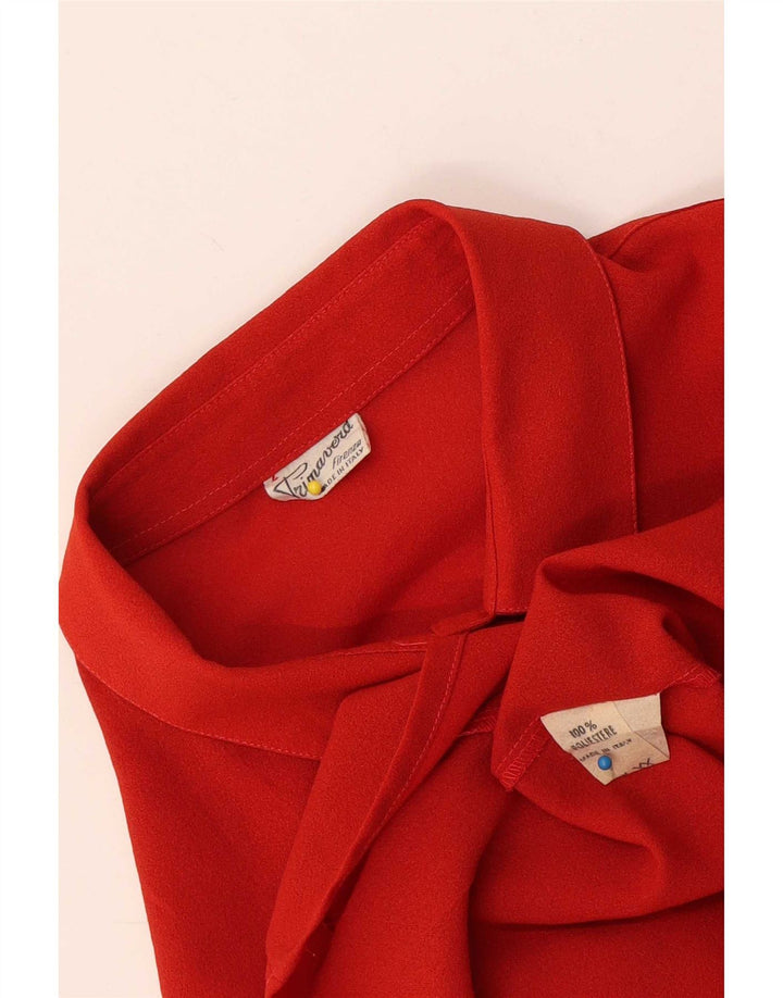 Primavera Firenze Oversized skjortebluse til kvinder US 4 Lille rød polyester