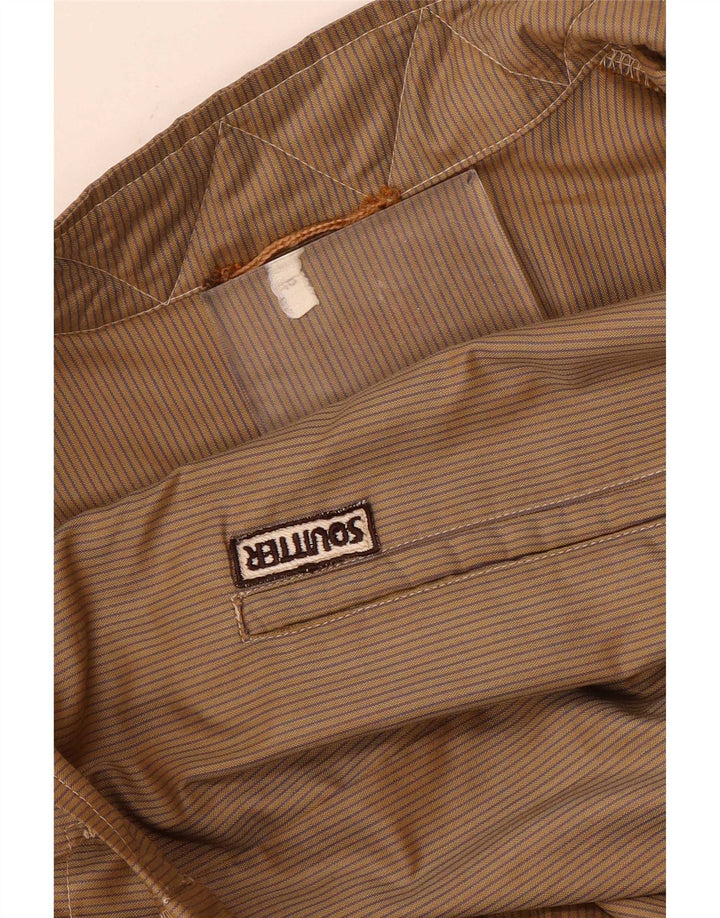 Southern Herre Utility Jacket IT 48 Medium Beige Pinstripe Polyester