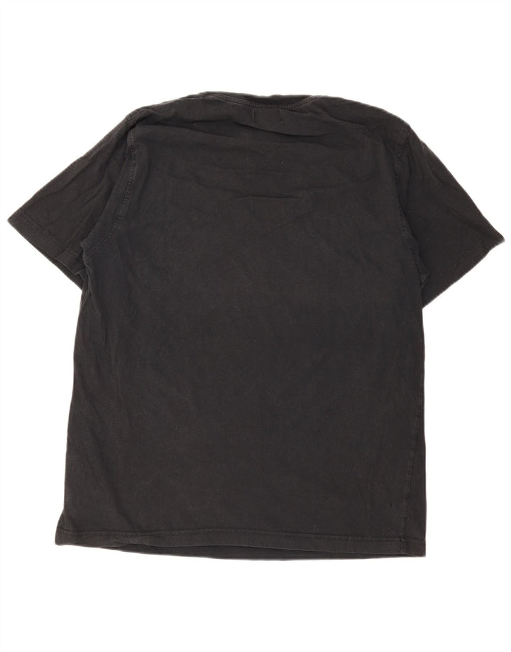 Kappa Herre Grafisk T-Shirt Top Medium Sort Bomuld