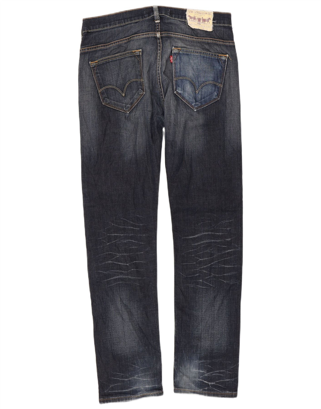 LEVI'S Herre 504 Straight Jeans W33 L34 Marineblå Bomuld