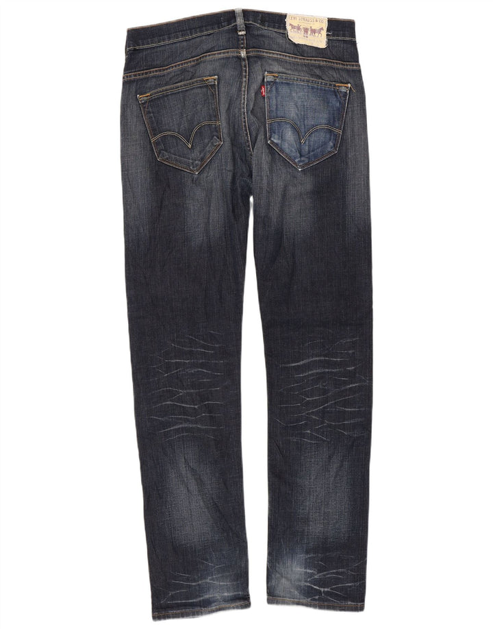 LEVI'S Herre 504 Straight Jeans W33 L34 Marineblå Bomuld