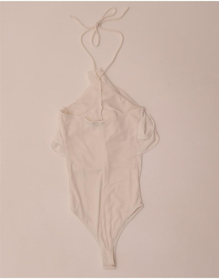 Zara Dame Ærmeløs Bodysuit UK 8 Small White