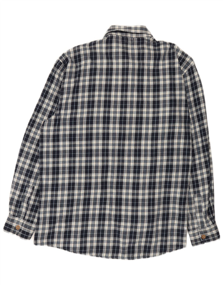 Crown Herre flannelskjorte str. 44 XL Marineblå ternet bomuld