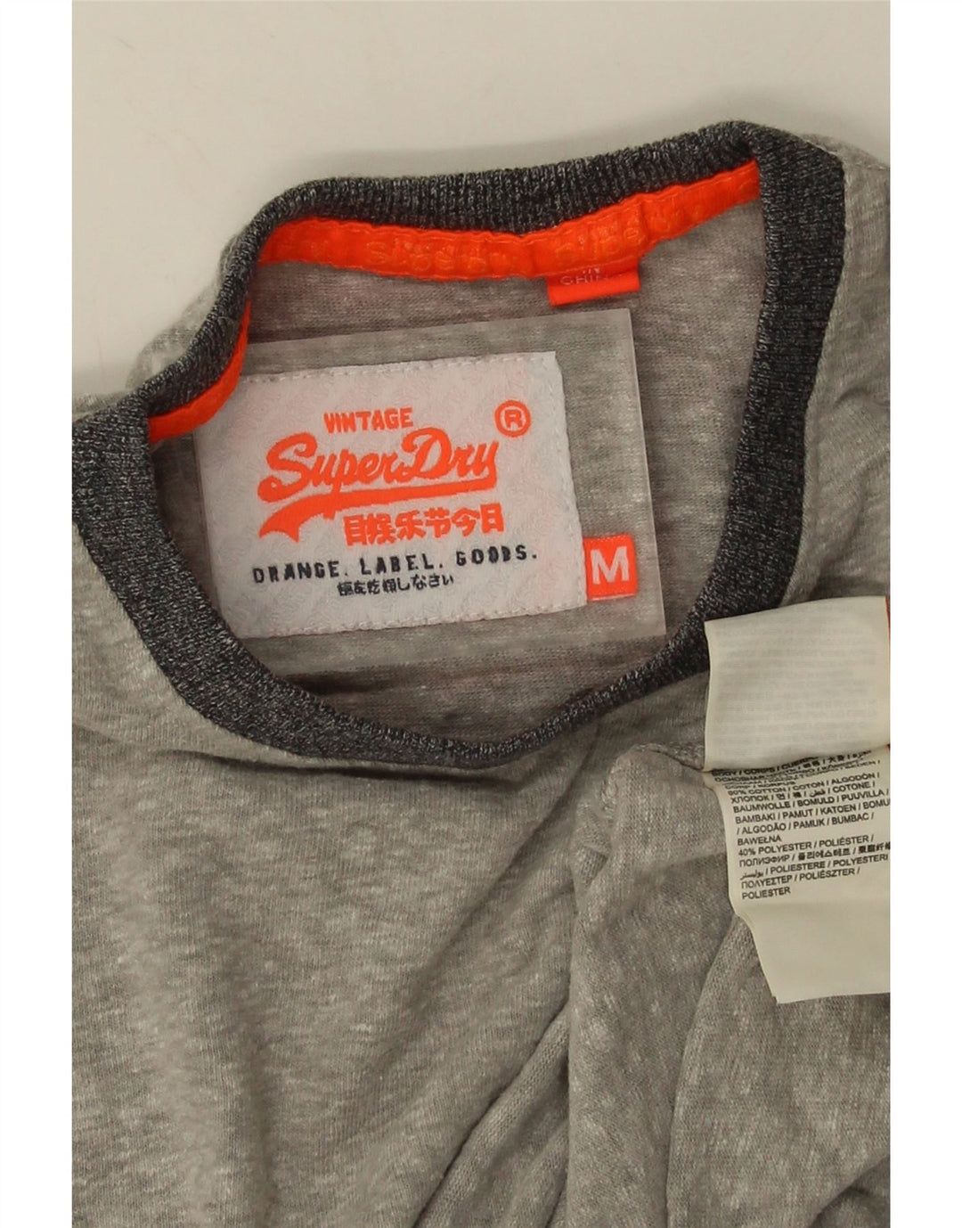 Superdry T-shirt top mellem grå bomuld til mænd