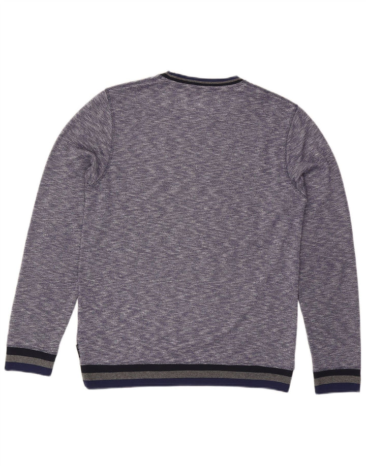 Ted Baker Herre Crew Neck Jumper Sweater Størrelse 3 Medium Blue Flecked