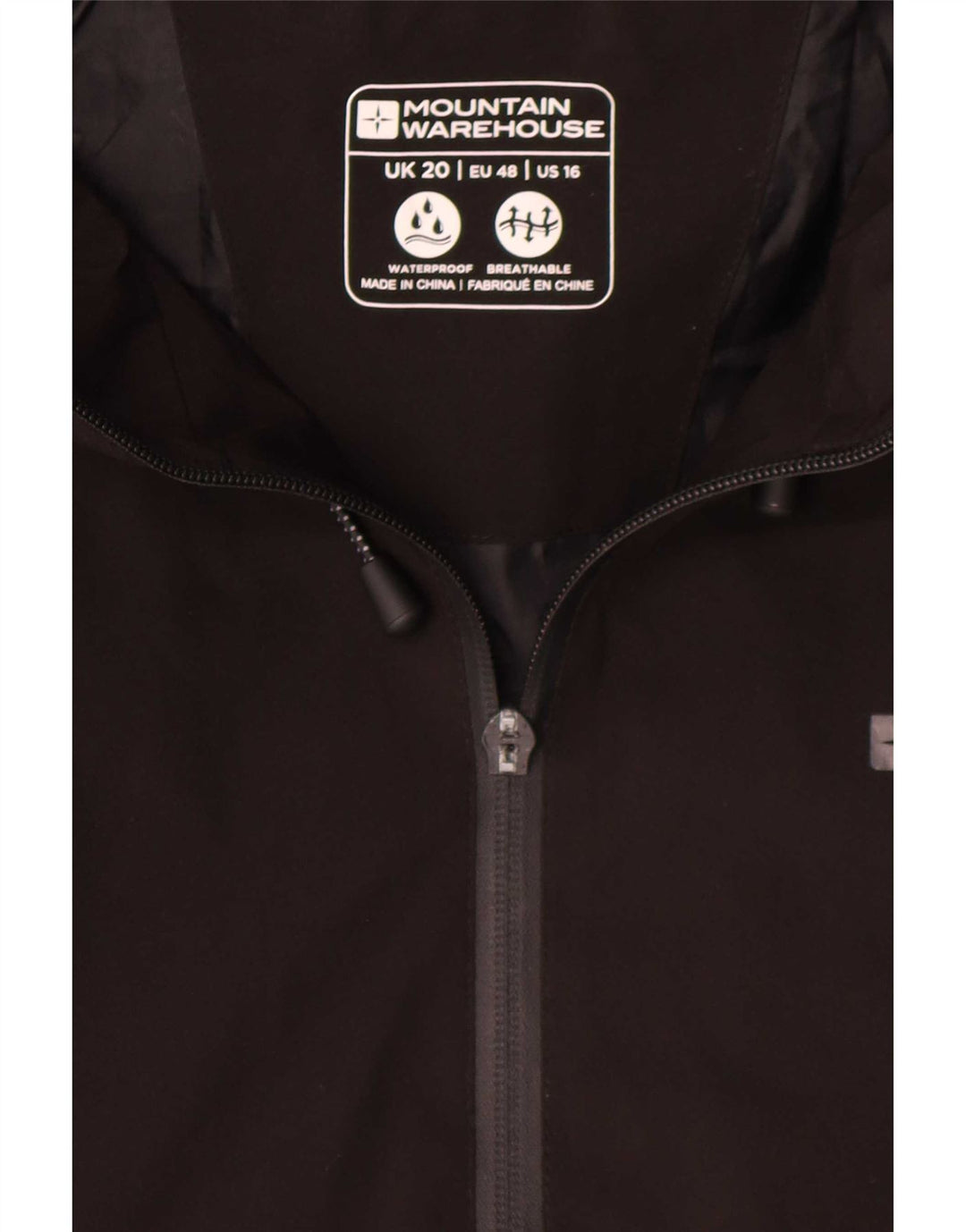 Mountain Warehouse Dame Regnfrakke med hætte UK 20 2XL Sort Polyester