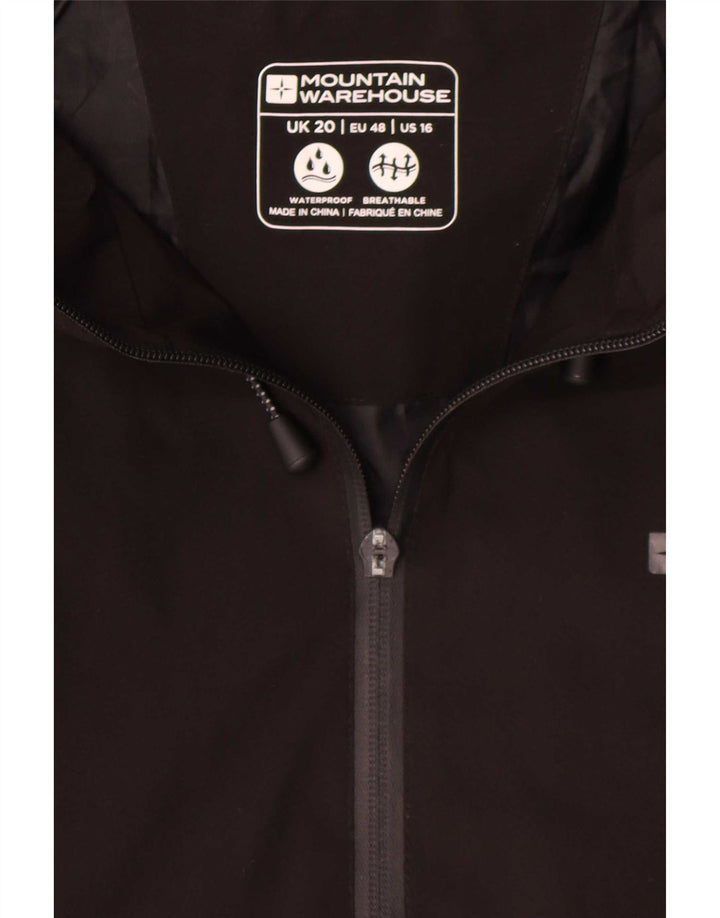 Mountain Warehouse Dame Regnfrakke med hætte UK 20 2XL Sort Polyester