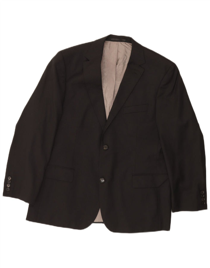 HUGO BOSS Mens 2 Button Blazer Jacket IT 54 2XL Black Viscose