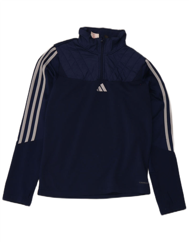 Adidas Boys Aeroready Zip Neck Pullover Træningsdragt Top 13-14 år Navy Blue