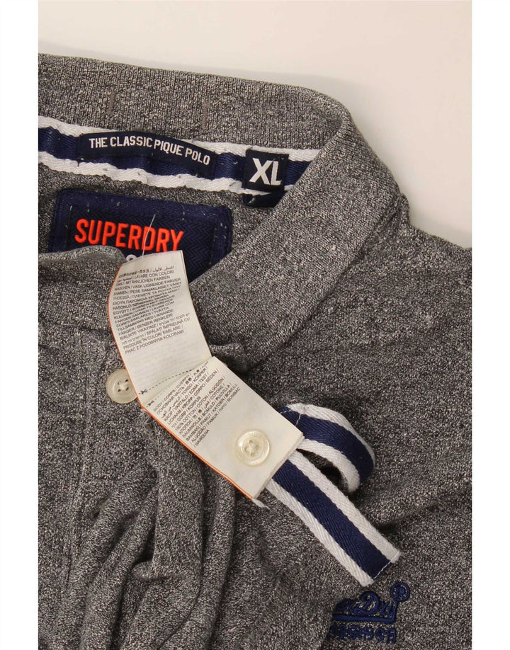 Superdry Poloshirt til mænd XL Grå Flecked Bomuld
