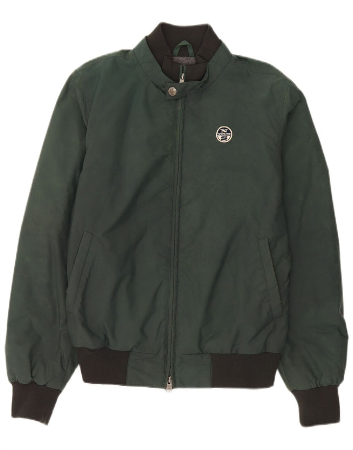 North Sails Herre Bomber Windbreaker Jacket UK 38 Medium Grøn Polyamid