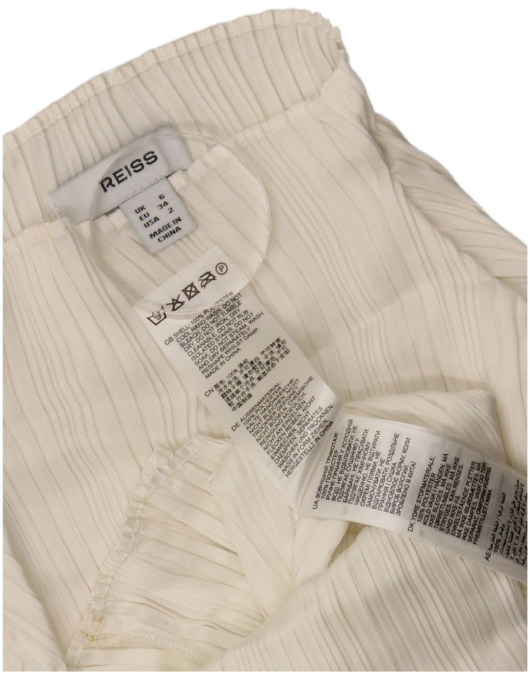 Reiss Dametop Langærmet UK 6 XS Hvid Polyester