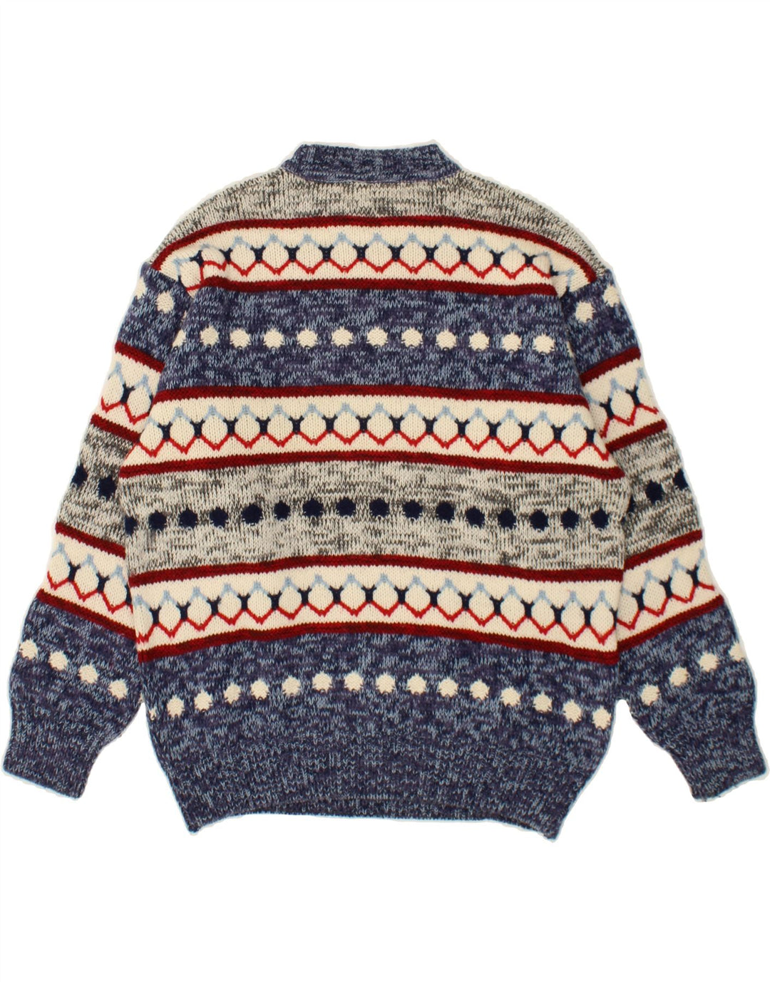 SEVRES Herre sweater med rund hals IT 50 Medium Blue Fair Isle Wool