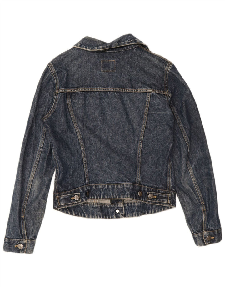 Gas Dame Denim Jacket UK 12 Medium Navy Blue Bomuld