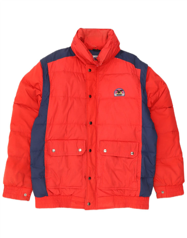 SALEWA Herre hættepolstret jakke UK 40 Large Red Colourblock Polyester