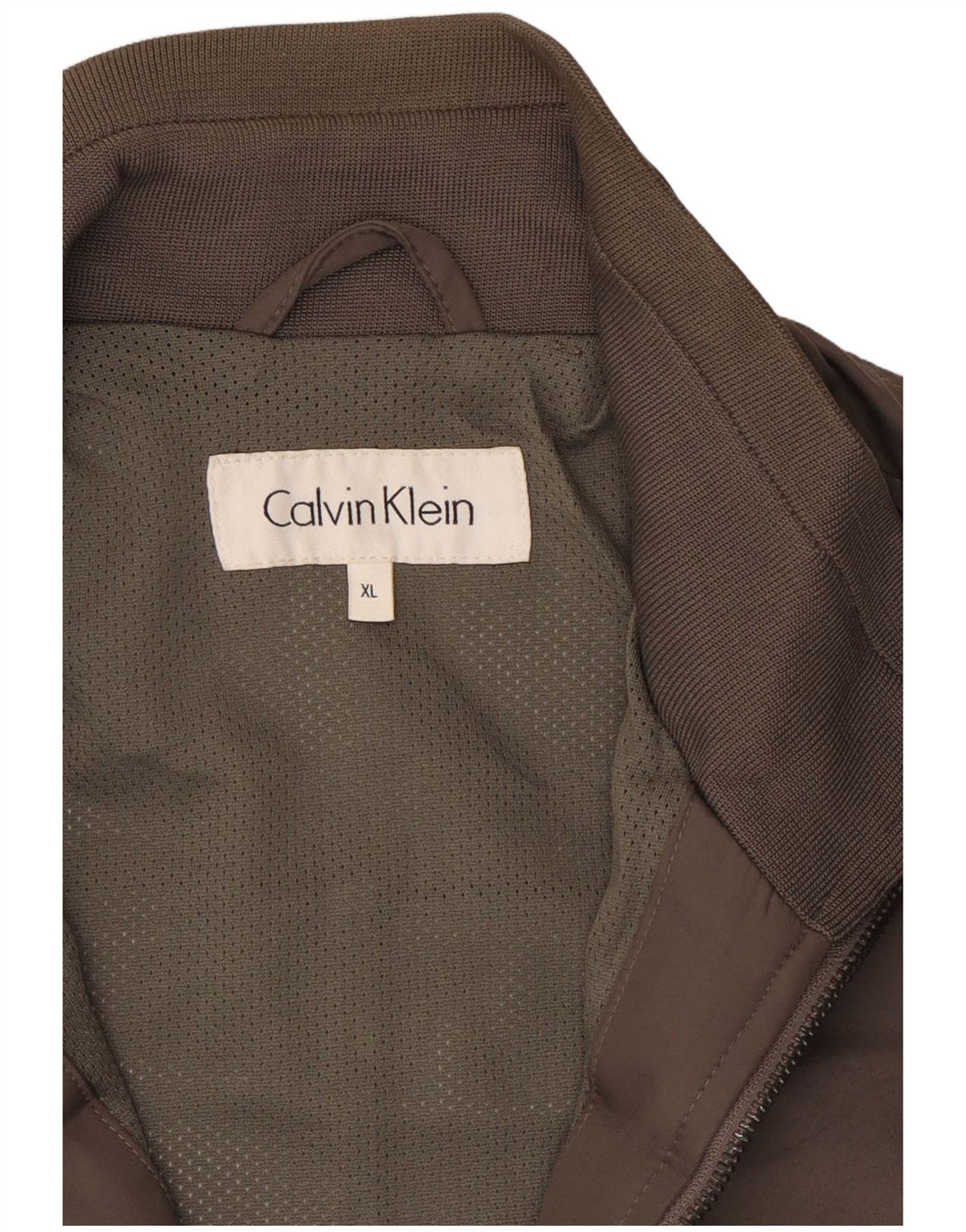 CALVIN KLEIN Bomberjakke til mænd UK 42 XL Grå polyester