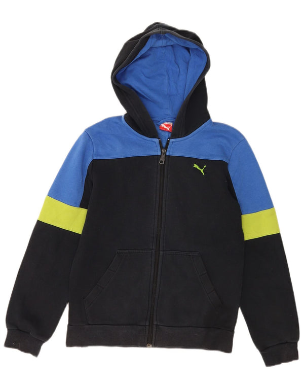 Puma hættetrøje med lynlås til drenge 11-12 år Sort Colourblock Bomuld