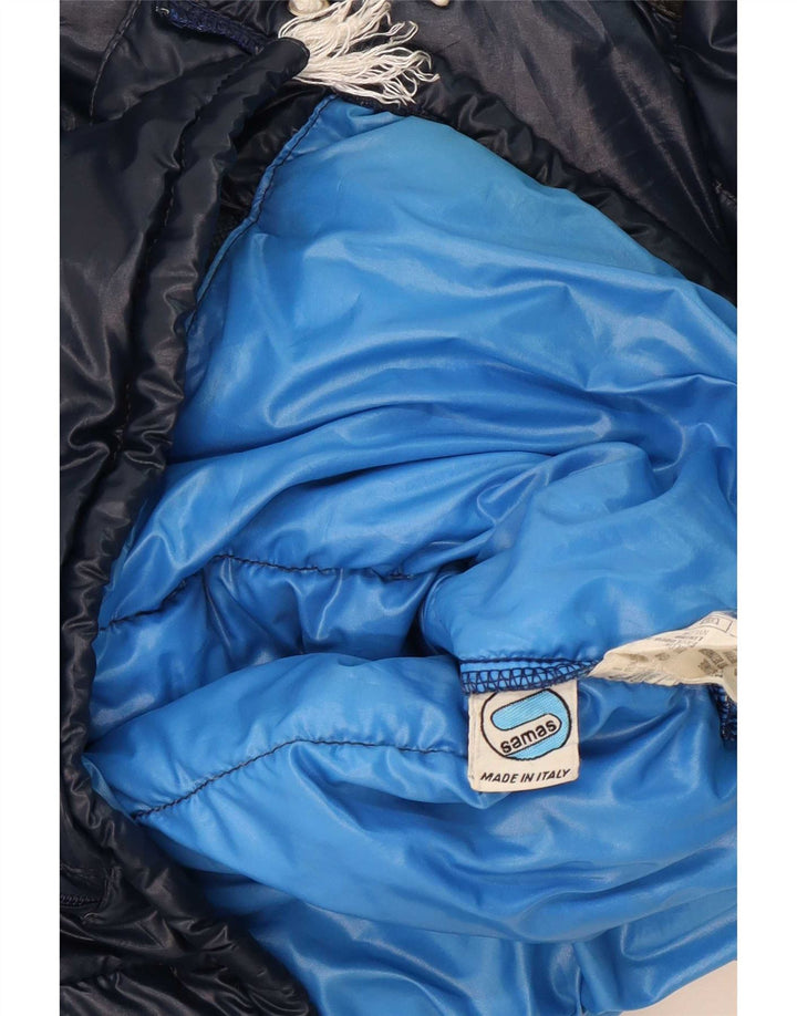 Samas Herre hættepolstret jakke UK 40 Large Navy Blue Colourblock Polyamid