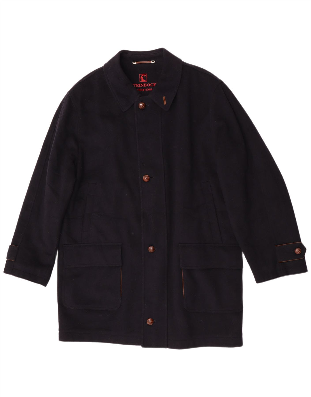 Steinbock Herre Overfrakke UK 40 Large Navy Blue Wool