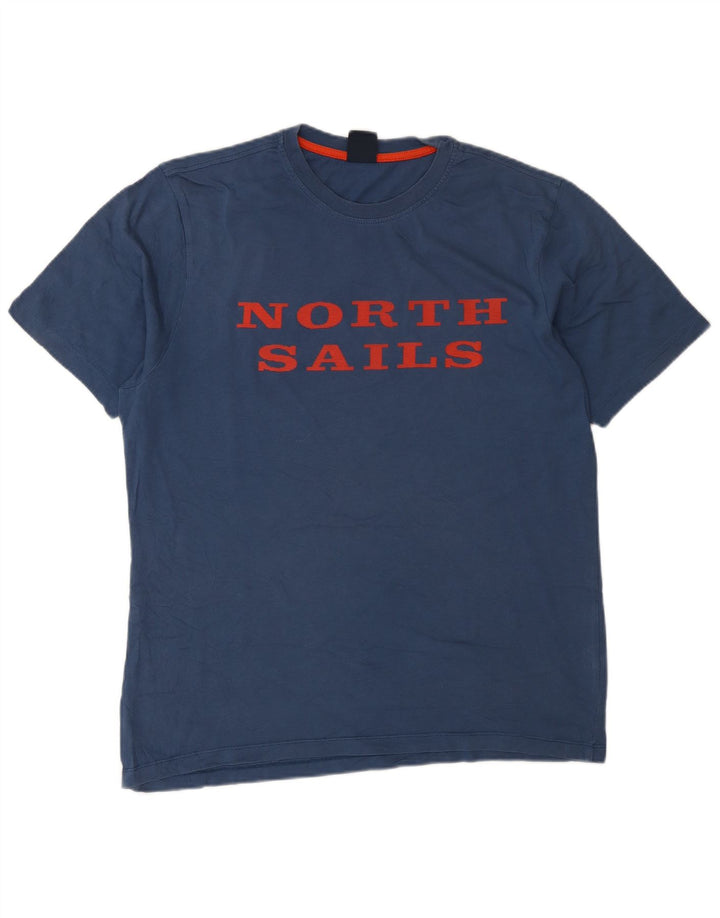North Sails Herre Grafisk T-Shirt Top Medium Navy Blue