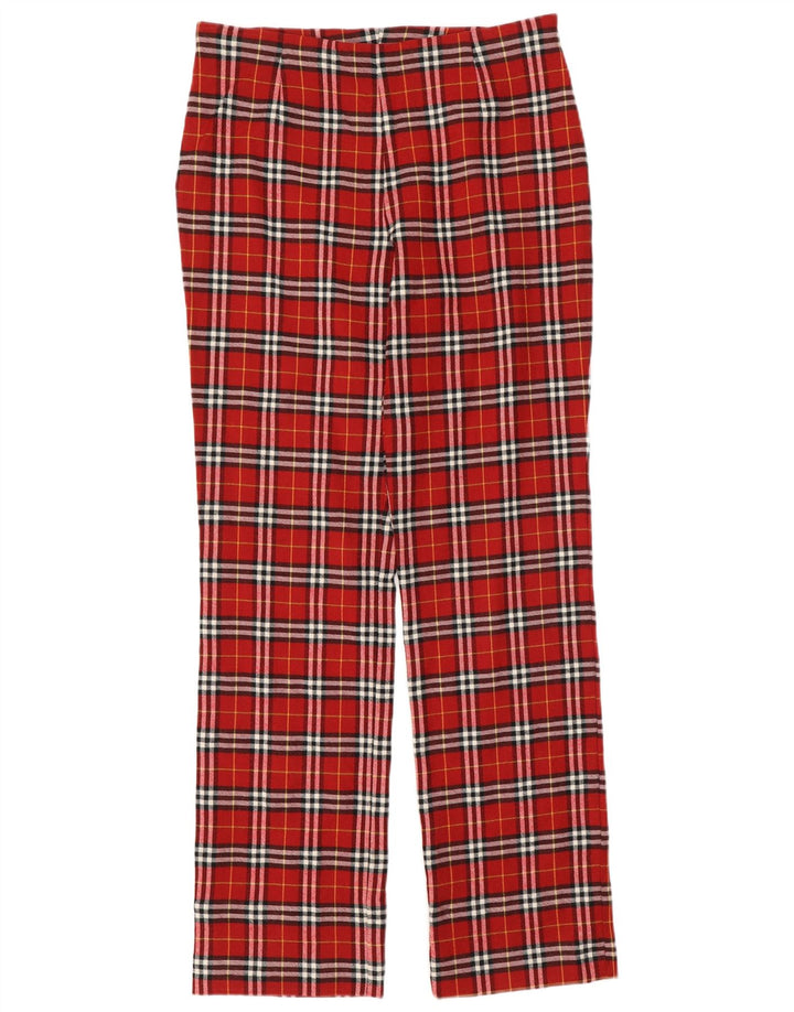 Paola Rossini Dame Casual Bukser IT 44 Medium W30 L31 Rød ternet
