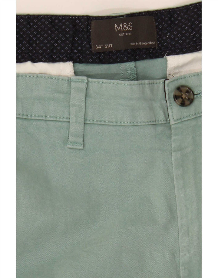 Marks & Spencer Chino Shorts til mænd W34 Stor grøn bomuld
