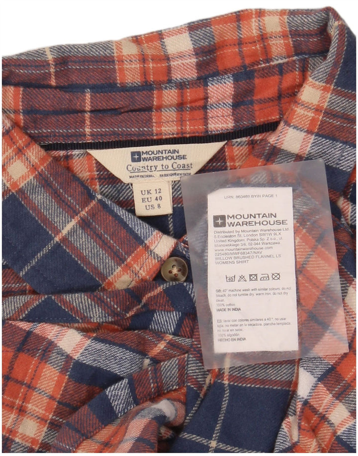 Mountain Warehouse Dame Flannel Shirt UK 12 Medium Navy Blue Ternet Bomuld