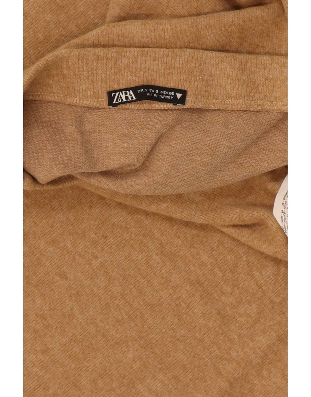 Zara Damestrik Midi-nederdel Small W26 Beige Polyester