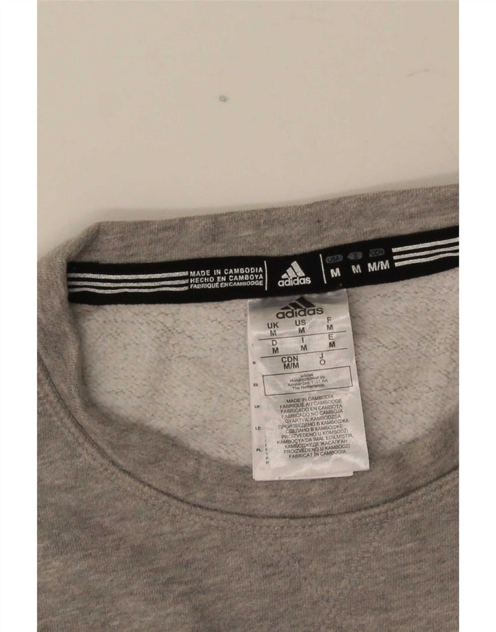 Adidas Herre Brebeuf Basketball Grafisk Sweatshirt Jumper Medium Grå Bomuld
